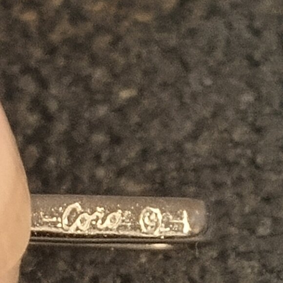 Coro Blue Baguette Collar Necklace 16" Brushed Silver Tone Link Choker - Picture 8 of 8